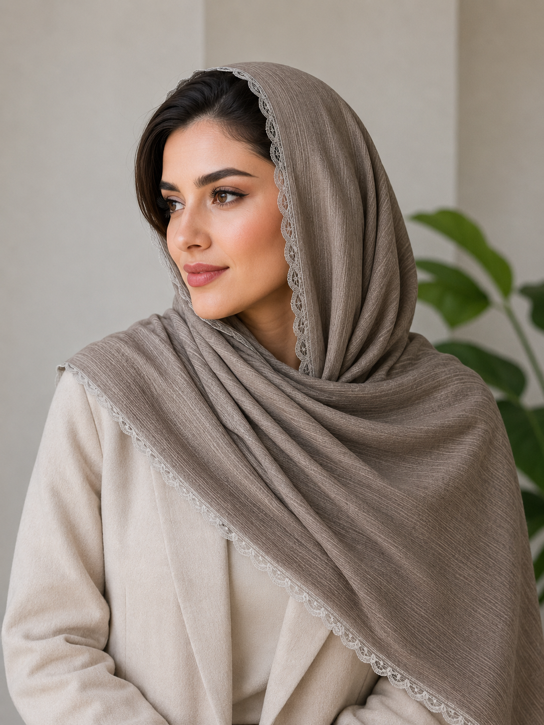 شال درختی نازک لب دانتل